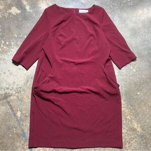 MM LaFleur Burgundy Shift Dress Size 4